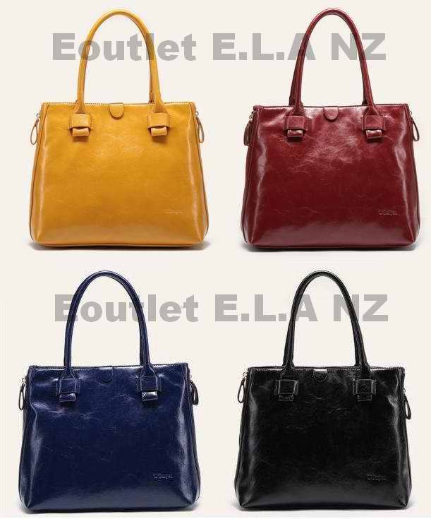 EXPANDABLE GENUINE LEATHER HANDBAG-BLUE